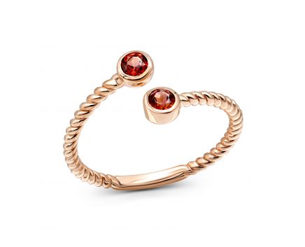 Ring with garnets in rose gold 2К034НП-1700
