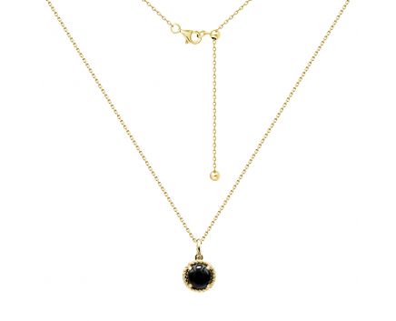 Necklace with onyx in yellow gold 2Л034НП-0165