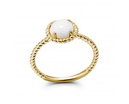 Ring with agate in yellow gold 2К034НП-1704