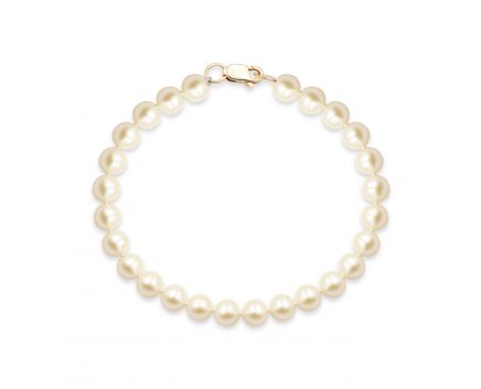 Bracelet with pearls in pink gold 18 cm 2B449-0174