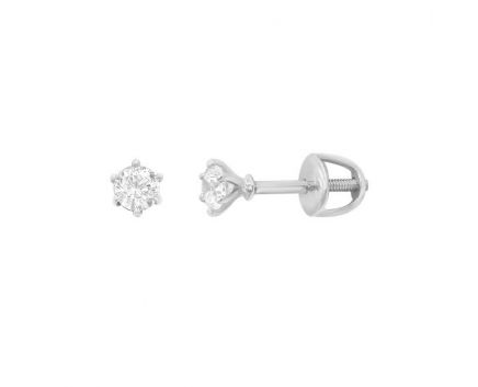 Earrings with cubic zirconia in white gold 2S071-0389