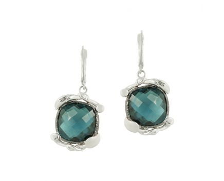 Topaz earrings with white gold 2-108 580