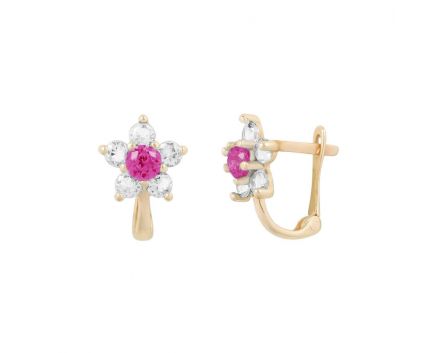 Rose gold earrings 2С143-2599