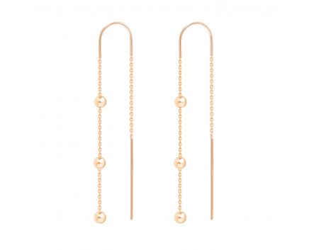 Rose gold earrings  2С150-0014