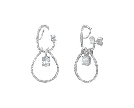 Silver earrings ZARINA white rhodium