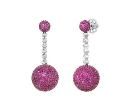 Silver earrings with rubies NATKINA