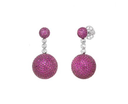 Silver earrings with rubies NATKINA