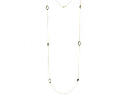 Necklace with mother-of-pearl yellow rhodium