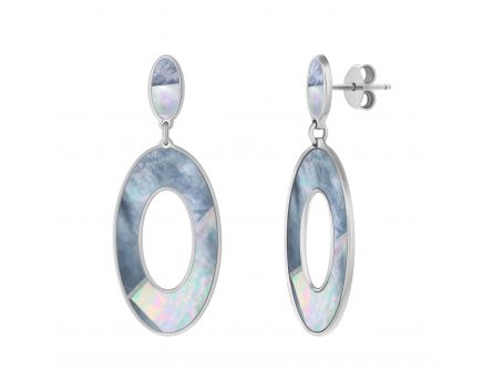 Earrings silver oval