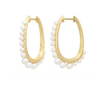 Earrings with pearls Marina yellow rhodium