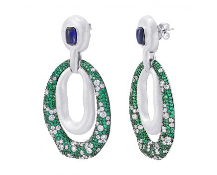 Earrings Jacqueline green cubic zirkonia