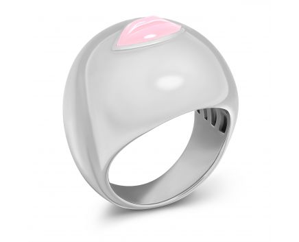 Кольцо Целунок светло-розовый глянец
