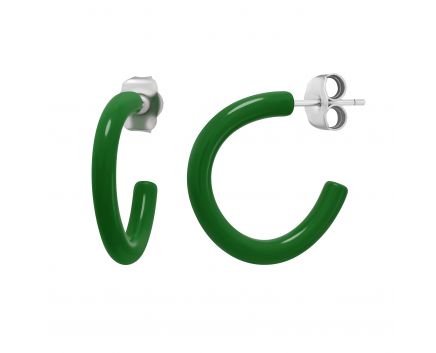 Earrings green enamel