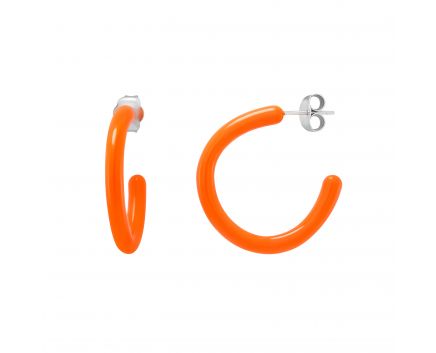 Earrings Congo orange enamel