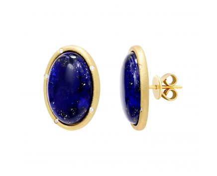 Earrings with lapis lazuli and cubic zirkonia