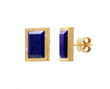 Adele earrings with lapis lazuli yellow rhodium