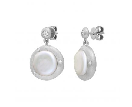 Jane earrings with pearls and cubic zirkonia white rhodium