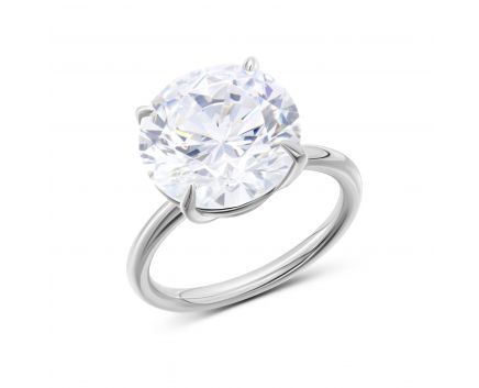 Ring with fianite round diamond cut 3К376-0189