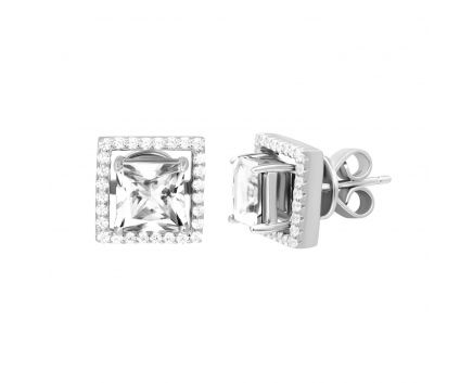 Earrings transformers with cubic zirconia 3С376-0193