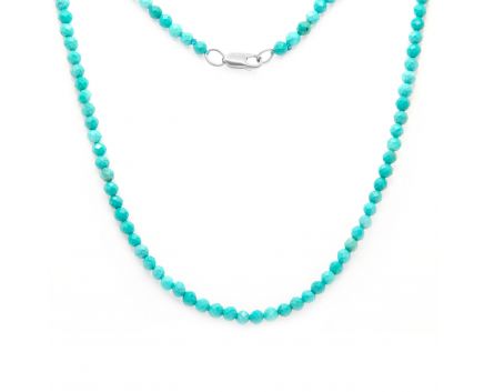 Necklace with turquoise in silver 3L449-0699
