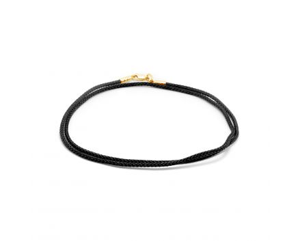 Black lace necklace in yellow gold 2L150-0006