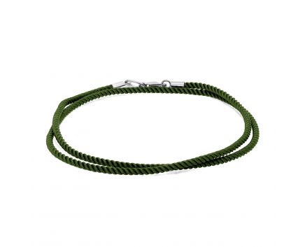 Khaki lace necklace in silver 3L150-0017