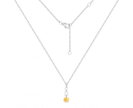 Silver necklace with cubic zirconia 3-399 633