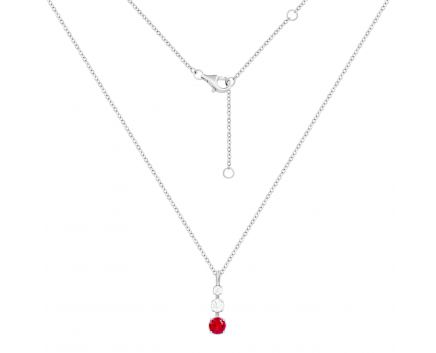 Silver necklace with cubic zirconia 3L269-0023