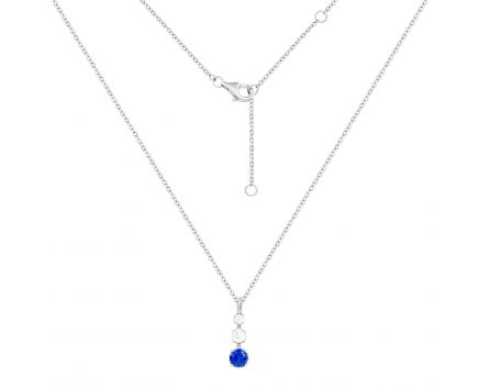 Silver necklace with cubic zirconia in silver 3L269-0025