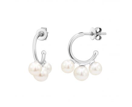 Earrings with pearls in silver 3S862-0003