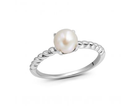 Silver ring with a pearl 3K862-0007