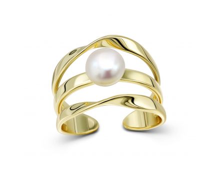 Silver ring with a pearl 3K862-0011