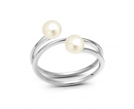 Silver ring with pearls 3K862-0017