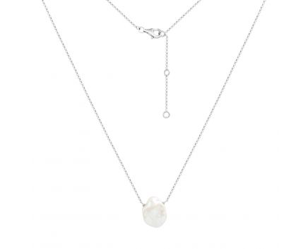 Necklace with a pearl in silver 3L862-0009