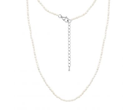 Silver necklace with pearls 3L862-0013