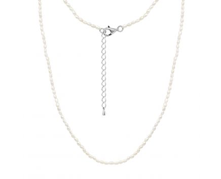 Silver necklace with pearls 3Л862-0014