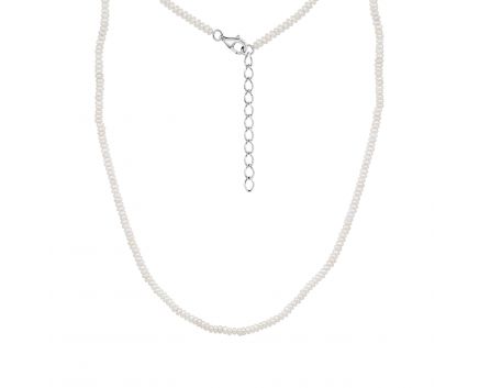 Silver necklace with pearls 3Л862-0016