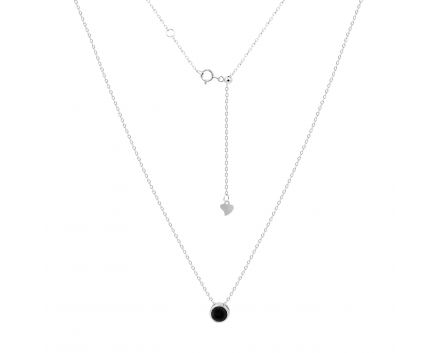 Necklace with onyx in silver 3L096-0055