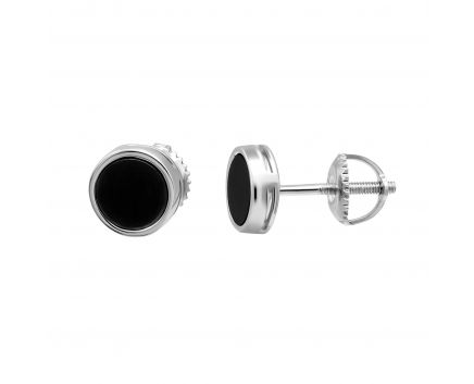 Earrings with onyx in silver SK2O/1184