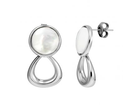 Silver earrings with mother-of-pearl 3С269ЕС-0080