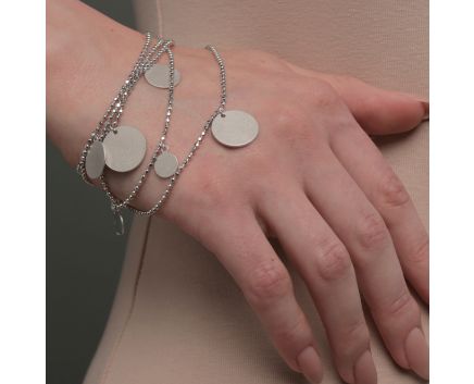 Silver bracelet with coins
