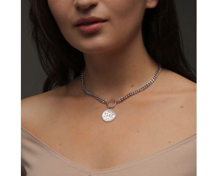 Silver necklace with Star coin