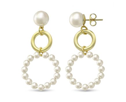 Silver earrings with pearls ZARINA