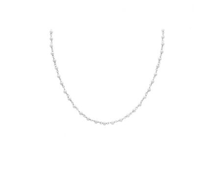 Silver necklace with pearls white rhodium