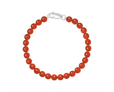 Bracelet with corals in silver 19 cm 3B449-0361