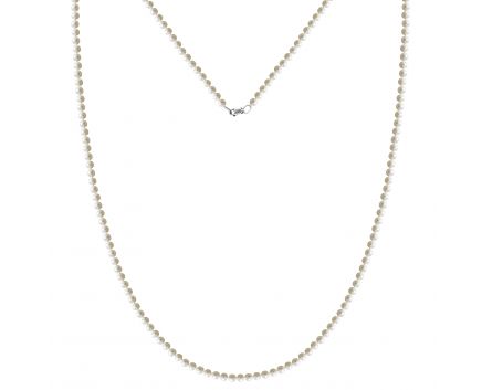 Silver necklace with pearls 120 cm 3Л449-0602