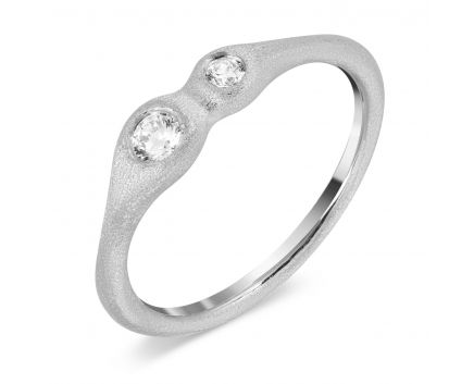 Silver ring ZARINA white rhodium