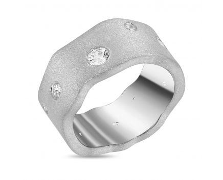 Silver ring ZARINA white rhodium