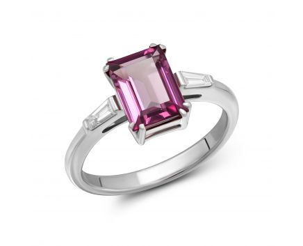 Ring with tourmaline and diamonds in white gold 8-215 126