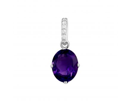 Hanging with diamonds and amethyst with white gold 8-227 749